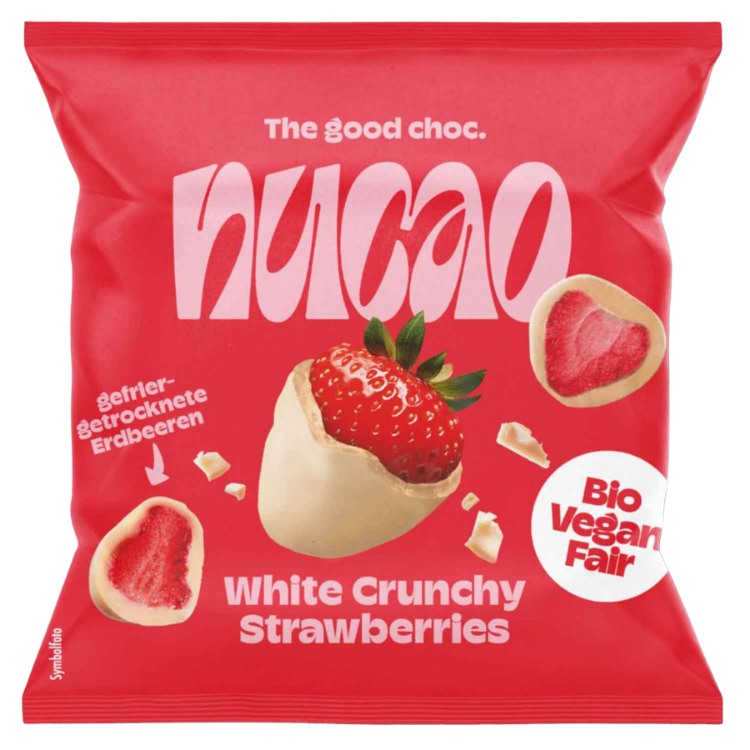 Nucoa | Organic Vegan Strawberries & White Cocoa | 50g Bag