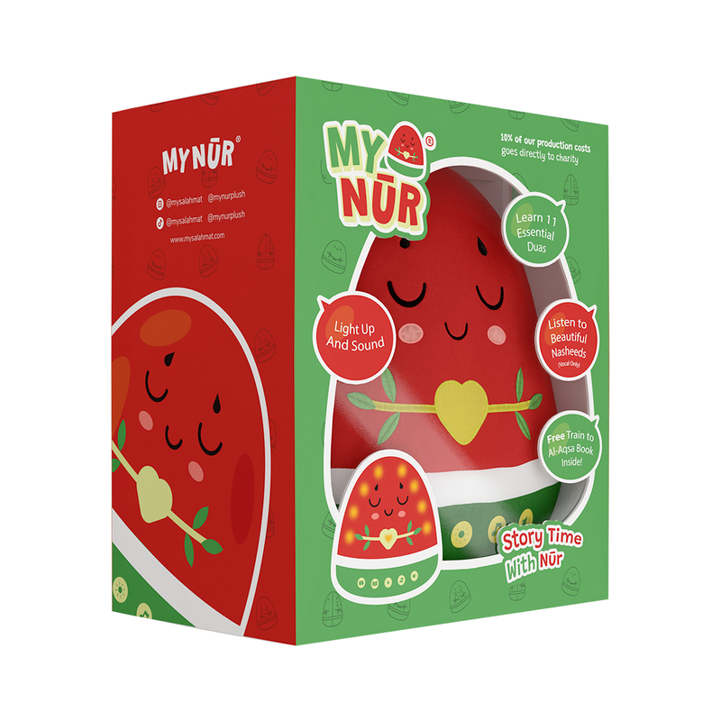 Nūr the Watermelon | A NEW Light-Up Interactive Islamic Plushie, Learn Surahs, Duas & More | Ramadan & Eid Gift