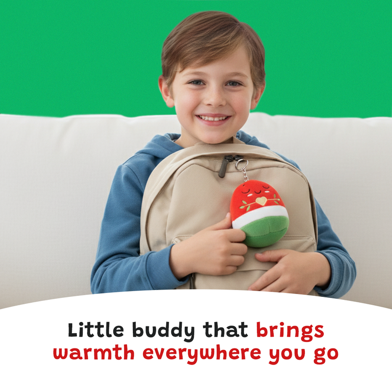 Pack of 12 - 8cm Nür the Watermelon Plushie Keyrings [SPECIAL DEAL] | Soft Cuddly Toy | Ramadan & Eid Gift