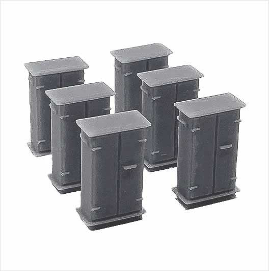 O Scale Ready to Paint Lineside Relay Cabinet - Wide (6 pack)