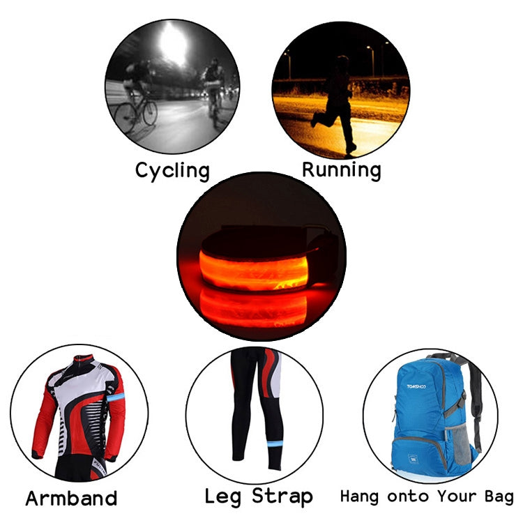 LED Flash Safety Reflective Nylon Light Rechargeable Sports Wrist Belt, Rechargeable Green, Rechargeable Blue, Rechargeable Red, Rechargeable Yellow