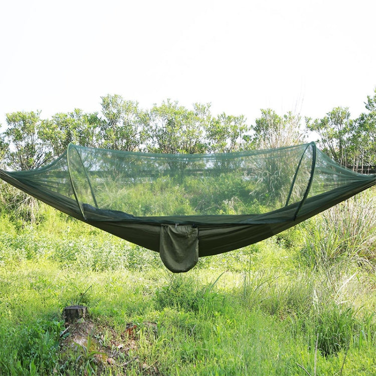 Portable Outdoor Camping Full-automatic Nylon Parachute Hammock with Mosquito Nets, Size : 250 x 120cm, 250x120cm Army Green