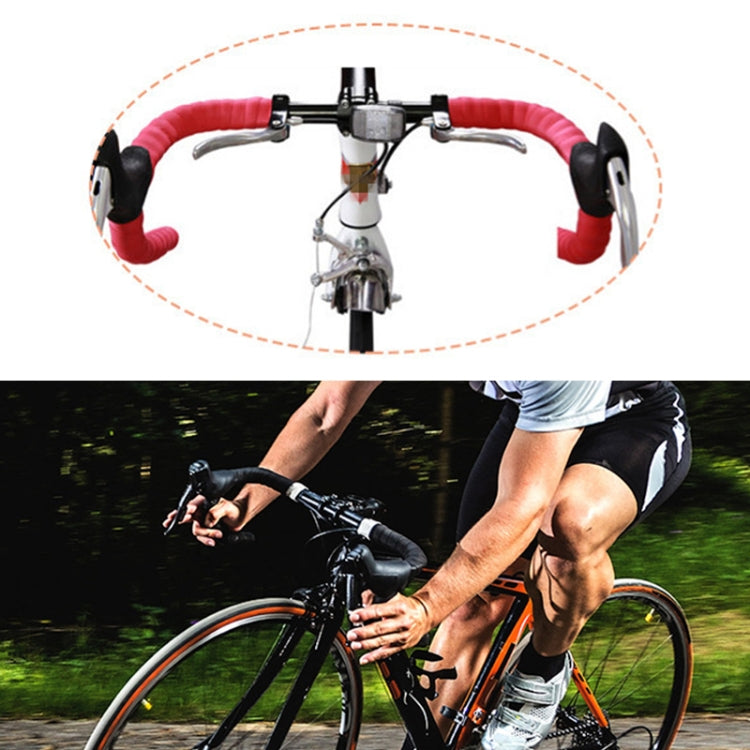 1 Pair Cycling Road Bike Sports Bicycle Cork Handlebar Tape Wrap + 2 Bar Plug, 2m White, 2m Yellow, 2m Black, 2m Green, 2m Blue, 2m Red