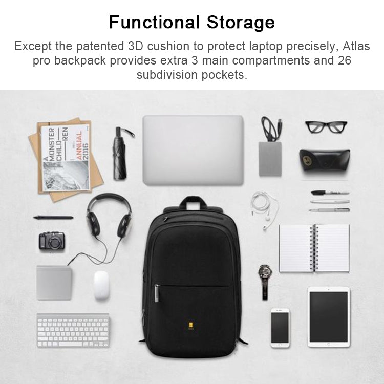 LEVEL8 Atlas Pro Laptop Backpack Shoulders Bag, LEVEL8 Atlas Pro