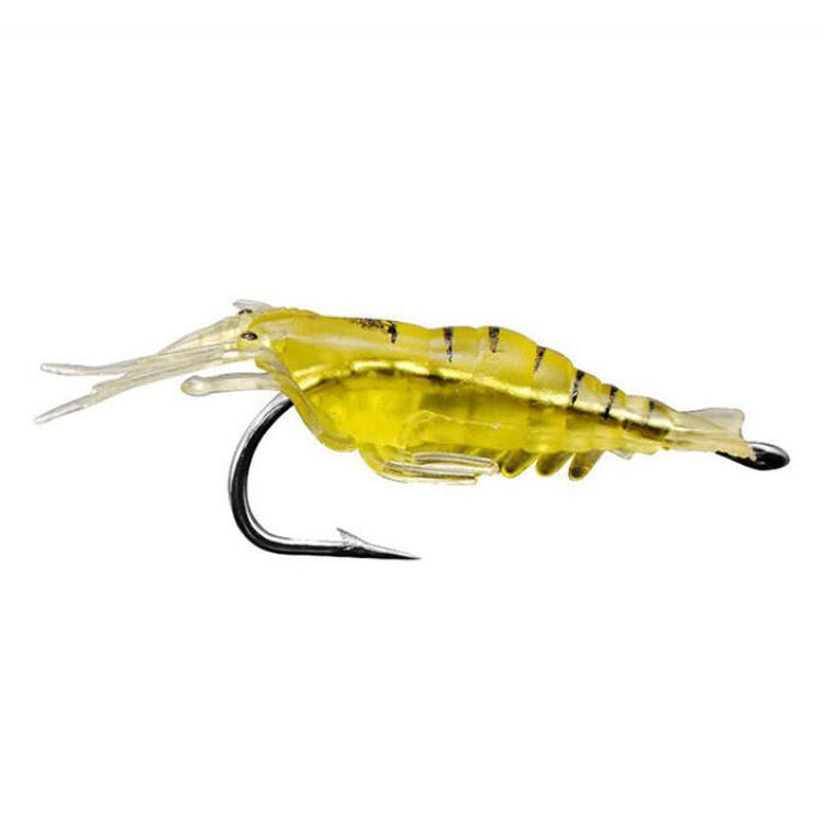 10 PCS 4cm Fishing Soft Artificial Shrimp Bait Lures Popper Poper Baits with Hook, Transparent Shrimp with Hook, Artificial Shrimp with Hook, Luminous Shrimp with Hook, Pink Shrimp with Hook, Green Shrimp with Hook