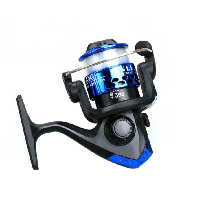 JL200 Plating Plastic 3 Ball Bearings Handle Fishing Spinning Reel  with Transparent Lines, JL200