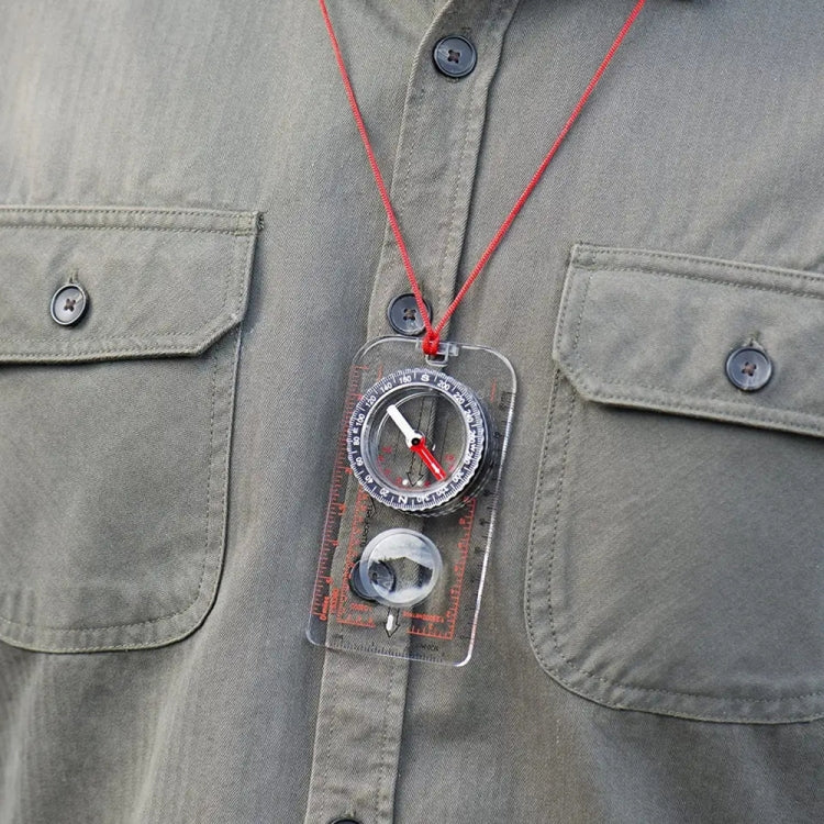 2pcs Nisa SD482 Outdoor Compass Map Scale with Magnifying Glass Multifunction, SD482