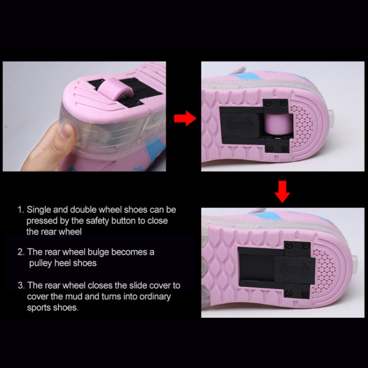 786 LED Light Ultra Light Rechargeable Double Wheel Roller Skating Shoes Sport Shoes, Size : 30, Size : 30