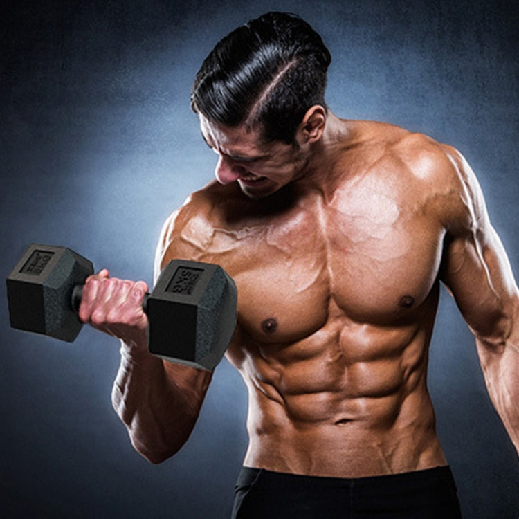 10KG  Household Glue Fitness Hexagon Dumbbells, 10KG