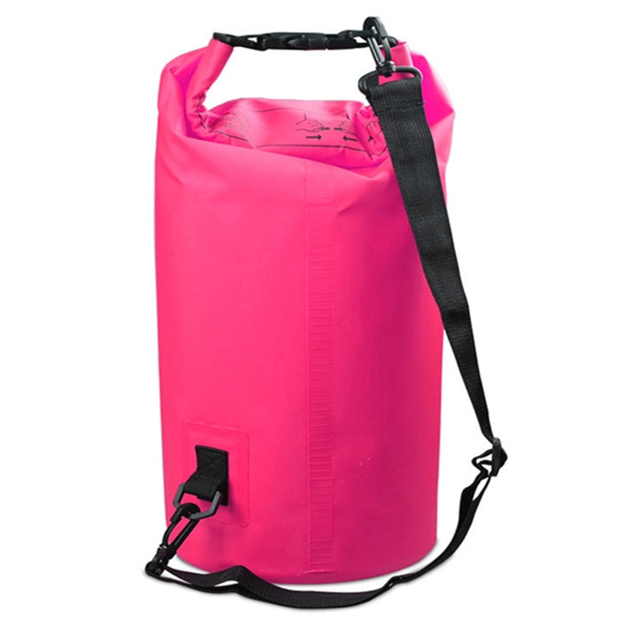 Outdoor Waterproof Double Shoulder Bag Dry Sack PVC Barrel Bag, Capacity: 20L, Capacity: 20L (Orange), Capacity: 20L (Pink), Capacity: 20L (Green), Capacity: 20L (Sky Blue), Capacity: 20L (Yellow), Capacity: 20L (Black), Capacity: 20L (Dark Blue)