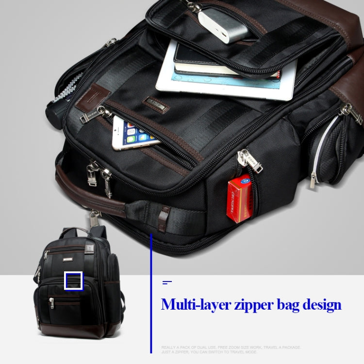 Bopai 11-85301 15.6 inch Large Capacity Multi-layer Zipper Bag Design Breathable Laptop Backpack, Size: 35 x 20 x 43cm, 11-85301
