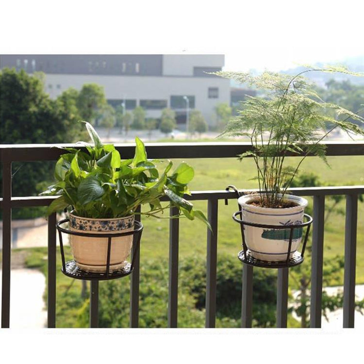 Iron Metal Railing Potted Plant Shelves Hanging Flowerpot Rack