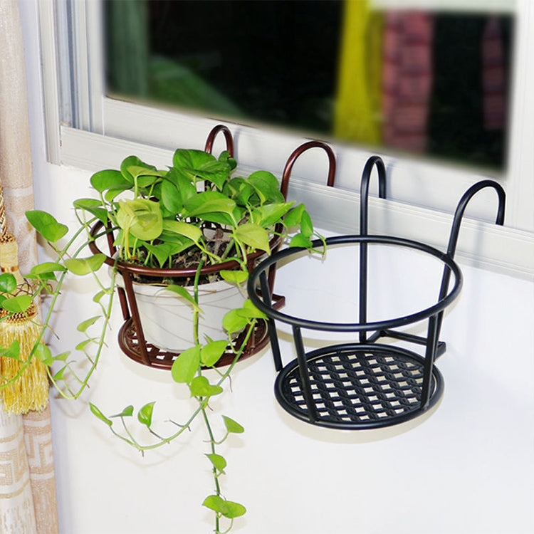 Iron Metal Railing Potted Plant Shelves Hanging Flowerpot Rack