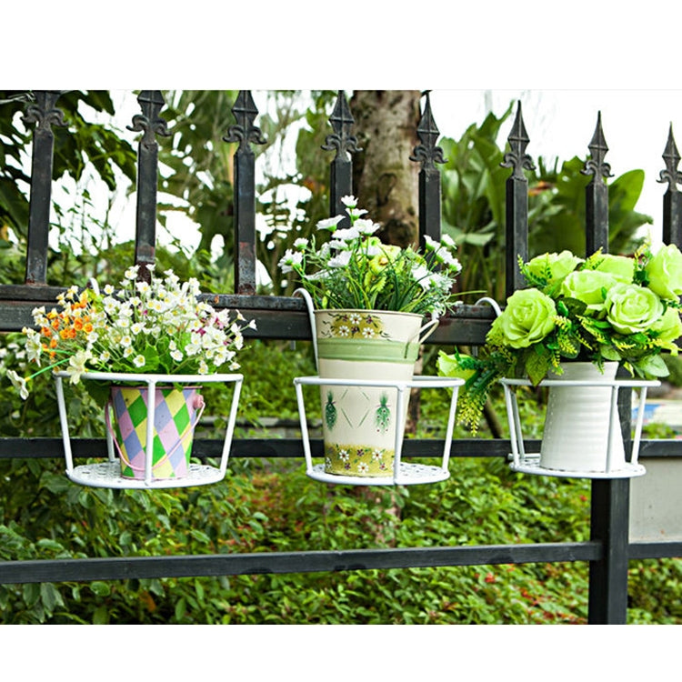 Iron Metal Railing Potted Plant Shelves Hanging Flowerpot Rack