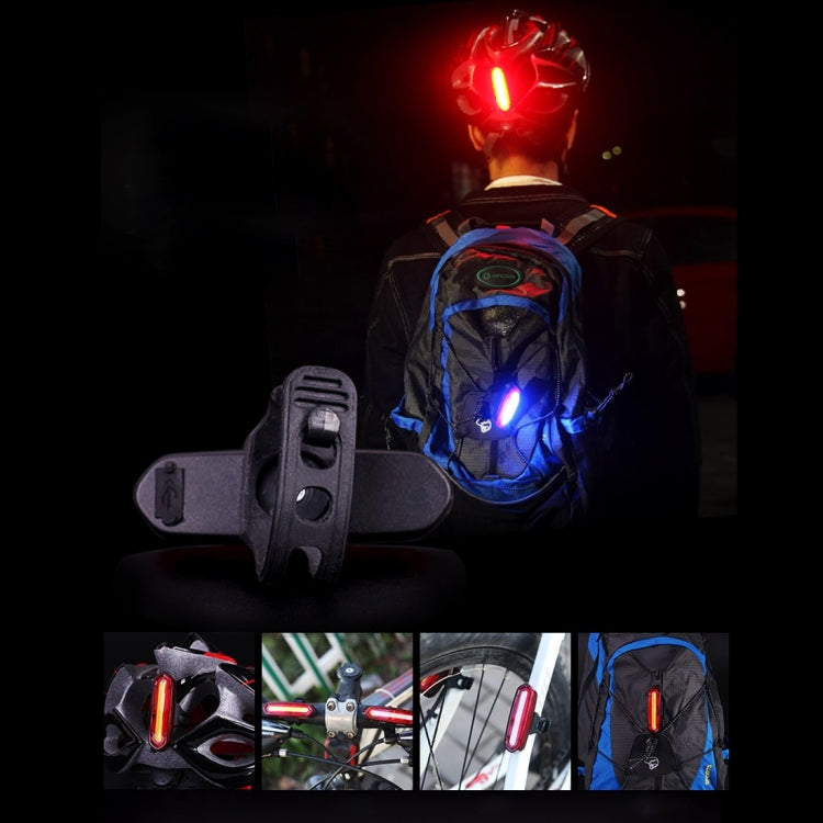 AQY-096 IPX4 Detachable USB Rechargeable Dual Color LED Bike Taillight, Blue & Red, White & Red