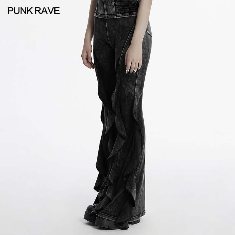 Punk Rave Breen Doomsday Wasteland Bell Flared Trousers