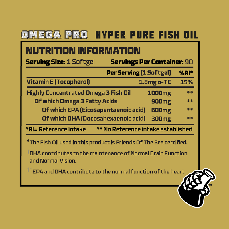 BEAST Omega 3 Pro - Hyper Pure Fish Oil with 600mg EPA & 300mg DHA
