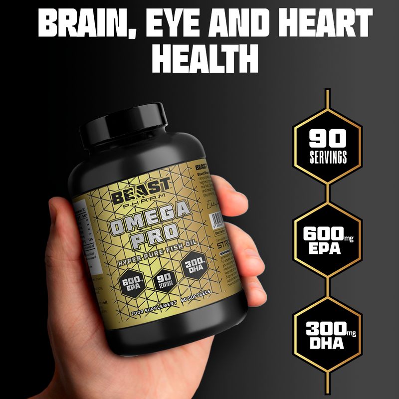 BEAST Omega 3 Pro - Hyper Pure Fish Oil with 600mg EPA & 300mg DHA