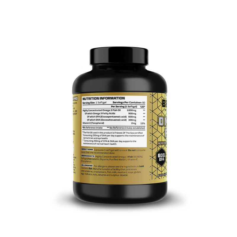 BEAST Omega 3 Pro - Hyper Pure Fish Oil with 600mg EPA & 300mg DHA