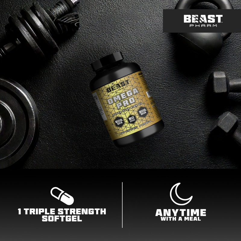 BEAST Omega 3 Pro - Hyper Pure Fish Oil with 600mg EPA & 300mg DHA