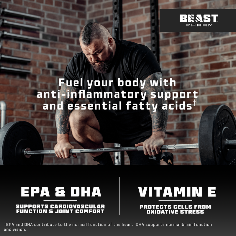 BEAST Omega 3 Pro - Hyper Pure Fish Oil with 600mg EPA & 300mg DHA