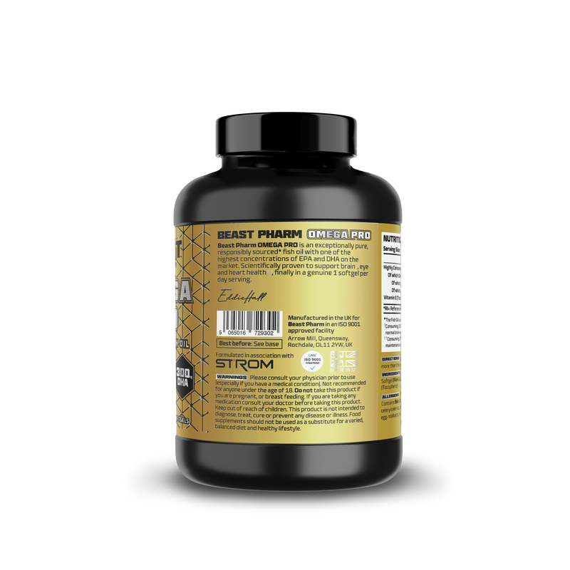 BEAST Omega 3 Pro - Hyper Pure Fish Oil with 600mg EPA & 300mg DHA