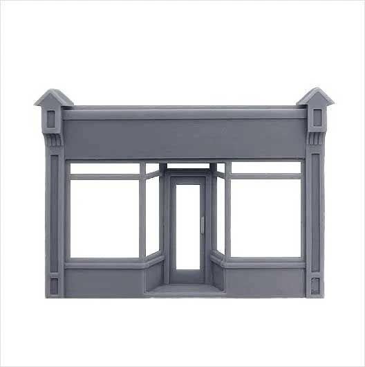N Scale Ready to Paint Victorian Shopfront - Style 5 - Unbranded (2 pieces)