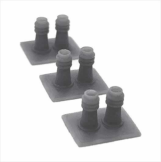 OO Scale Ready to Paint Chimney Pots - Style 2 (3 pack)