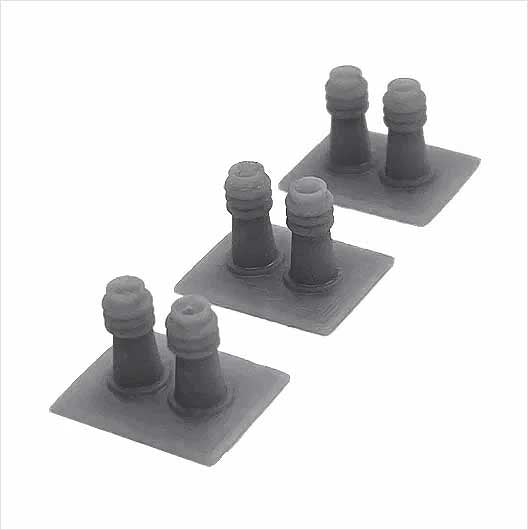 OO Scale Ready to Paint Chimney Pots - Style 2 (3 pack)