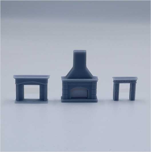 OO Scale Ready to Paint Fireplace Set (3 pack)