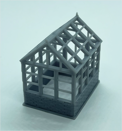 OO Scale Ready to Paint Wooden-Framed Greenhouse