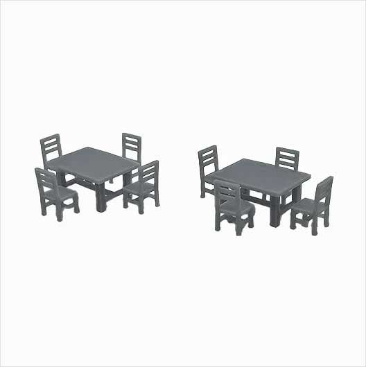 OO Scale Ready to Paint Table and Chairs - Style 1
