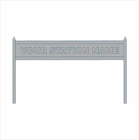 HO Scale Ready to Paint Single-Sided Personalised Steam-Era Station Name Board - Style 2 - One Line of Text (3 pack)
