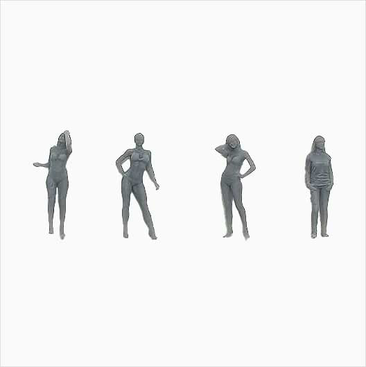 OO Scale Ready to Paint Women - Pack 7 (4 pack)