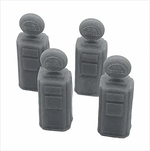 OO Scale Ready to Paint Vintage Shell Petrol Pump (4 pack)