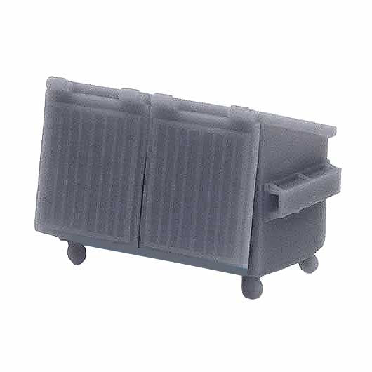 OO Scale Ready to Paint 1100 Litre Four Wheel Bin with Open Lids