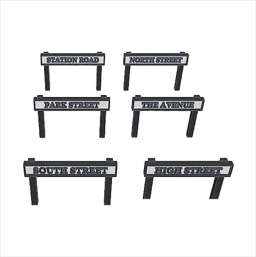 OO Scale Ready to Paint Personalised Street Signs (6 pack)