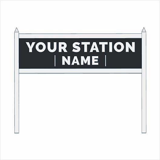 N Scale Pre-Coloured Double-Sided Personalised Steam-Era Station Name Board - Style 2 - Two Lines of Text