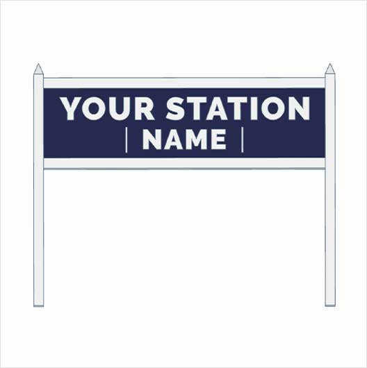 O Scale Pre-Coloured Double-Sided Personalised Steam-Era Station Name Board - Style 2 - Two Lines of Text