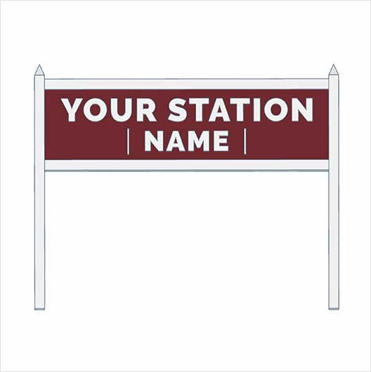 HO Scale Pre-Coloured Double-Sided Personalised Steam-Era Station Name Board - Style 2 - Two Lines of Text