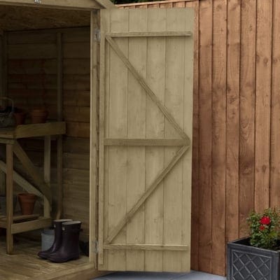 4LIFE Overlap Pressure Treated Apex Shed Double Door - All Sizes