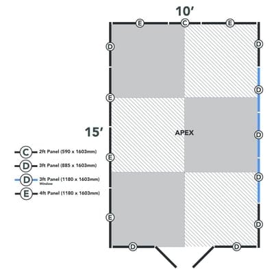 4LIFE Overlap Pressure Treated Apex Shed Double Door - All Sizes