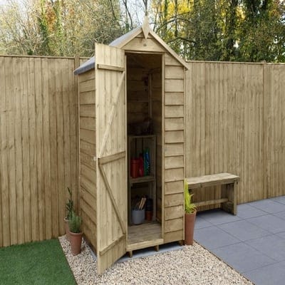 4LIFE Overlap Pressure Treated 4ft x 3ft Apex Shed - No Window
