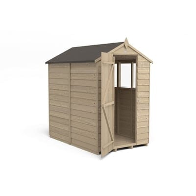 4LIFE Overlap Pressure Treated 6ft x 4ft Apex Shed - 4 Windows