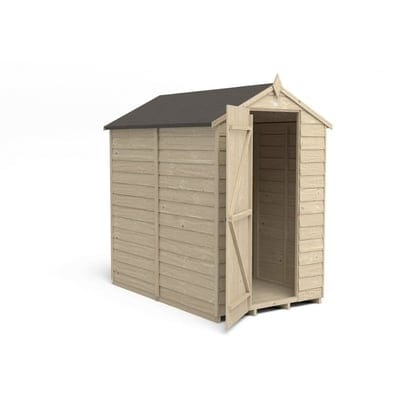 4LIFE Overlap Pressure Treated 6ft x 4ft Apex Shed - No Window