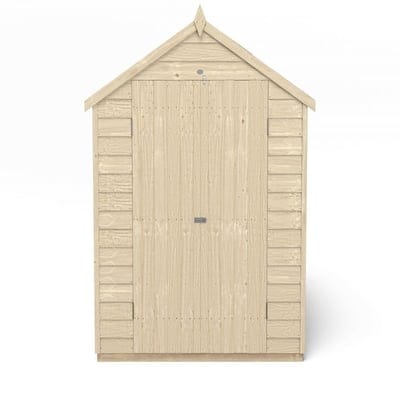 4LIFE Overlap Pressure Treated 8ft x 6ft Apex Shed - Double Door, No Windows