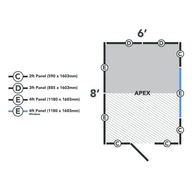 4LIFE Overlap Pressure Treated 8ft x 6ft Apex Shed