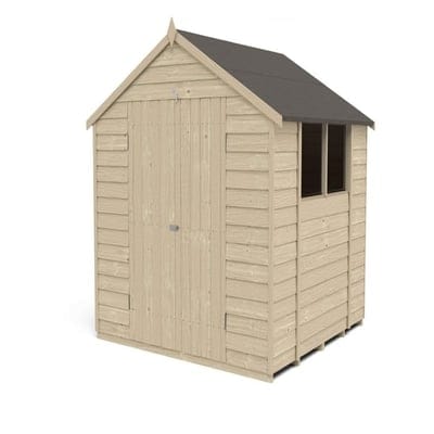 4LIFE Overlap Pressure Treated Apex Shed Double Door - All Sizes