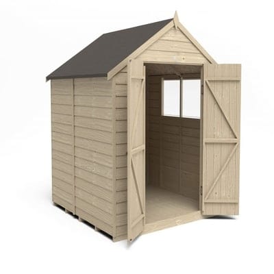 4LIFE Overlap Pressure Treated Apex Shed Double Door - All Sizes