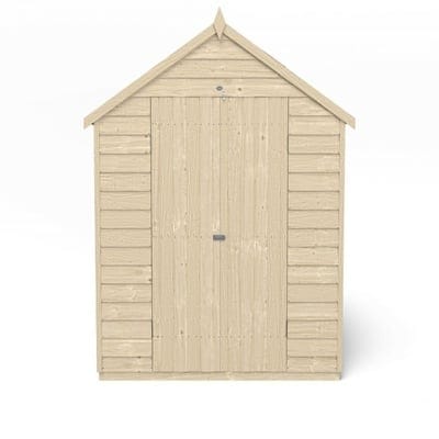 4LIFE Overlap Pressure Treated Apex Shed Double Door - All Sizes